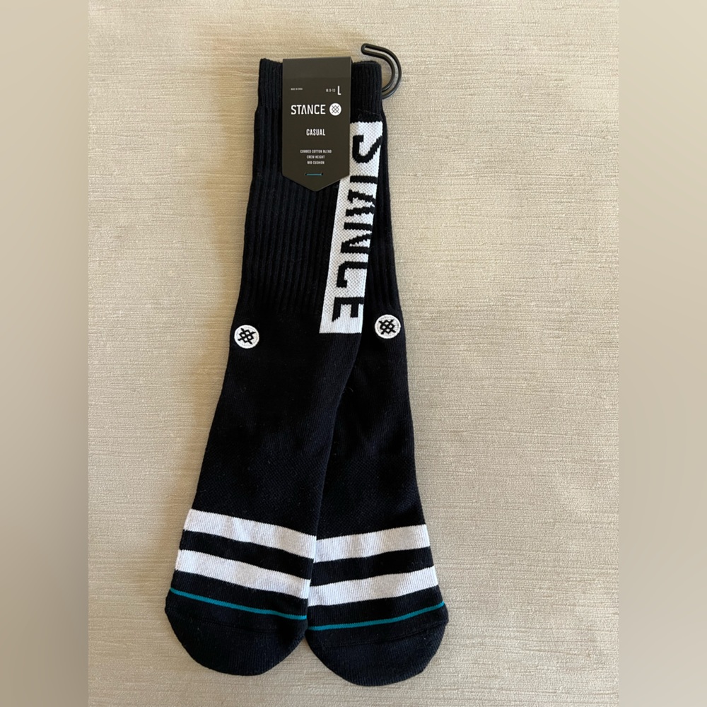 Stance Casual Combed Cotton Blend Mid Cushion Crew Socks with Stripes
